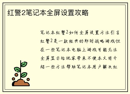 红警2笔记本全屏设置攻略