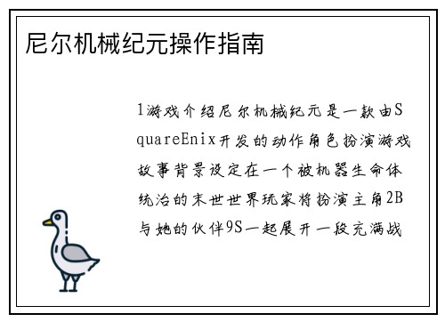 尼尔机械纪元操作指南